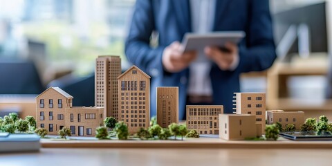 Real Estate Investor Evaluating Market Trends and Property Valuations in a Modern Office Environment Focused on Strategic Investments