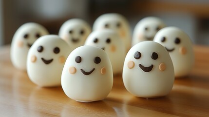 White Eggs with Painted Smiling Faces