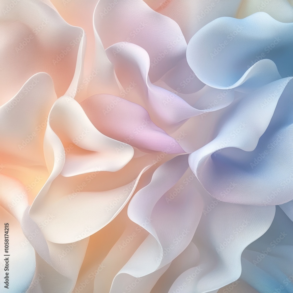 Poster pastel petals overlapping in smooth abstract pattern