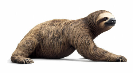 Obraz premium Captivating Image of Giant Ground Sloth on White: Explore the Size and Scale of Prehistoric Life