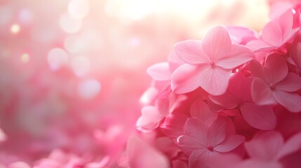 Delicate Pink Flowers in Soft Sunlight