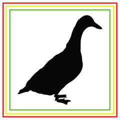 duck silhouette vector design on white background