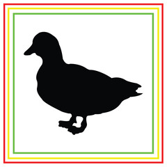duck silhouette vector design on white background