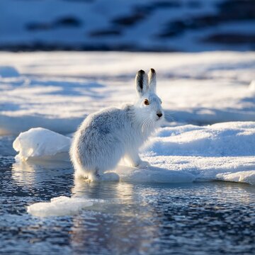 Arctic hare (Lepus arcticus), AI generated