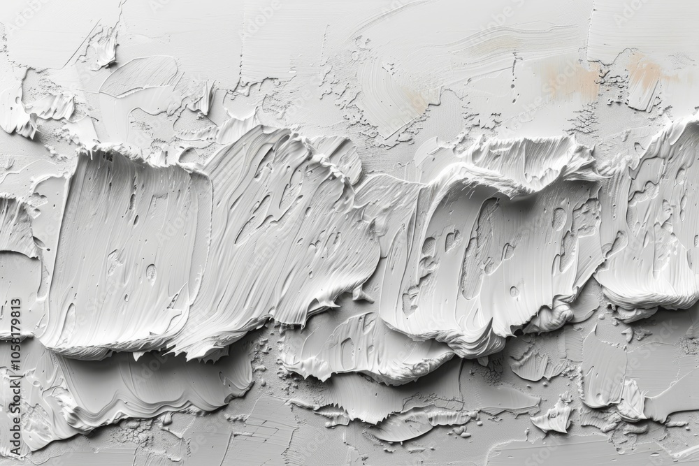 Poster white wall texture with paint strokes on high resolution canvas