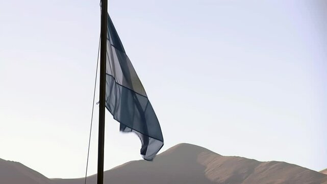 Morning Flag Ceremony in in Andean School in San Isidro de Iruya, Salta Province, Argentina - Close Up