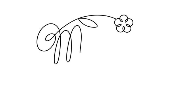 Merci lettering, gratitude, French language, online artistic animation in the form of a single continuous line in minimalism, continuous contour movement, video drawing of lines in 4k format
