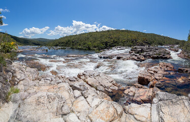 rio na cidade de Alto Paraiso de Goiás, região da Chapada dos Veadeiros, Estado de Goiás, Brasil