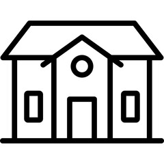 cottage icon illustration design with outline