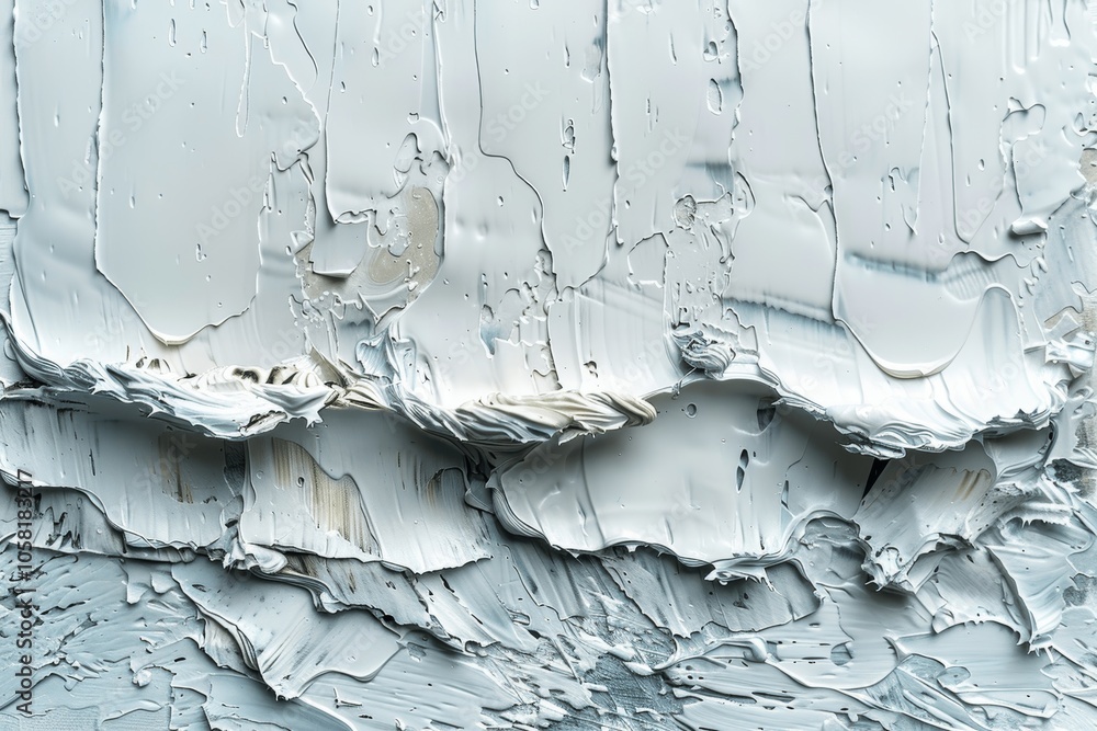 Poster high resolution white plaster wall texture with paint strokes large canvas print