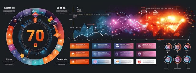 Infographic Set for 7 Steps with Colorful Elements and White Background - Vector Illustration for Business, Presentation, Workflow, Diagram, Timeline, Chart
