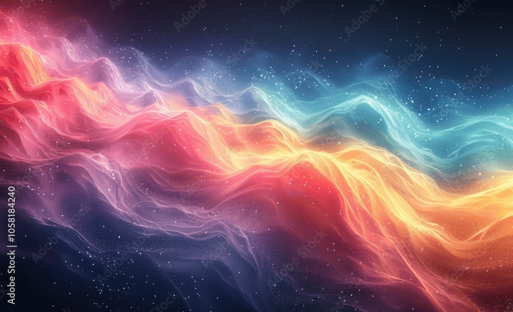 Poster Pastel Grainy Noise Gradient Background with Dark Edges in Wide Format High Resolution