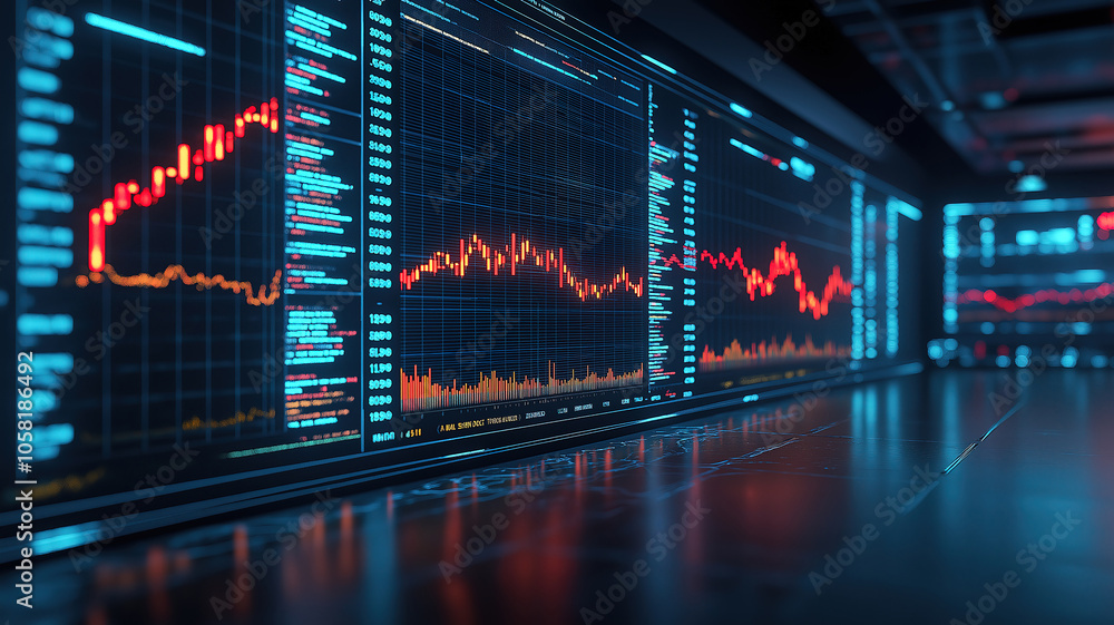 Aufkleber understanding market trends with technology-driven stock market chart data visualizations