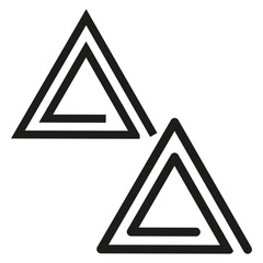 Triangle icon. Geometric symbol. Double triangle design. Simple vector.