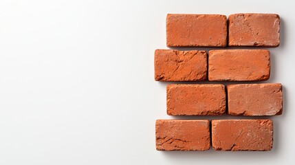 Fototapeta premium Industrial Roman construction brick, rectangular stone, crisp white background, evoking ancient building techniques in modern industrial design