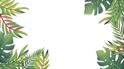 Fototapeta premium bamboo frame with leaves