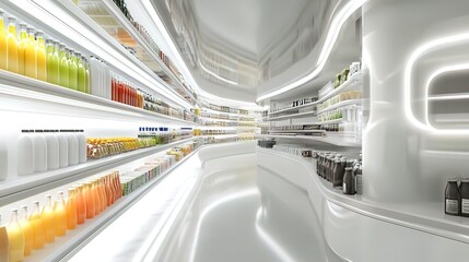 Obraz premium Futuristic Grocery Store Interior
