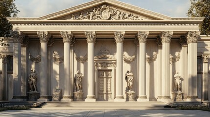 Fototapeta premium Elegant neoclassical building with grand columns