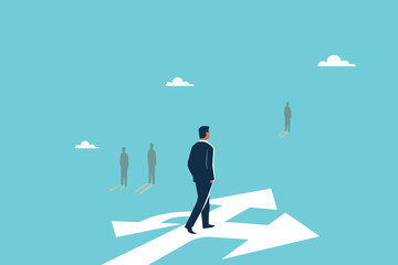 Navigating New Directions, Businessman on a Unique Path to Success