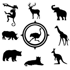 animals silhouettes vector