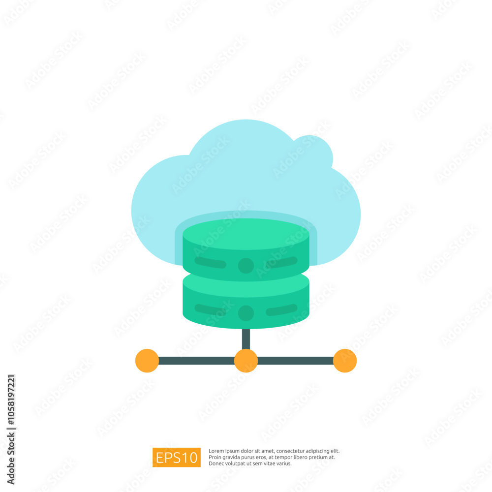 Poster this image depicts a stylized cloud symbol above two stacked database disks, representing cloud stor