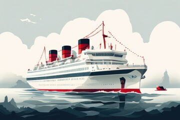 Fototapeta premium the AI Image Generator, luxury ship at sea