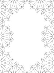 All these designs are hand-drawn and unique 
Flower Border is a Beautiful black and white illustration for adult coloring book,
This is a printable Beautiful Zentangle Coloring page for KDP Interior,