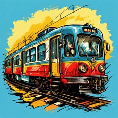 Obraz premium the AI Image Generator, Suburban electric train