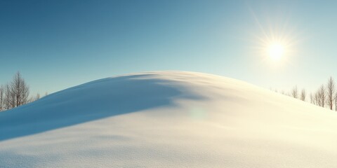 Tranquil Snowy Landscape Under Bright Sunlight