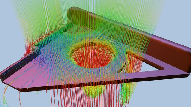 CFD simulation Computational fluid dynamics - Metal support airflow simulation
