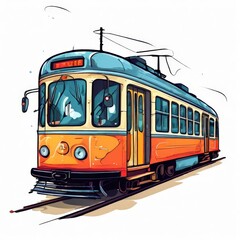 Naklejka premium the AI Image Generator, Suburban electric train