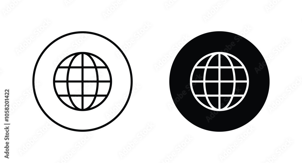 Poster go to web symbol icon. globe icon vector