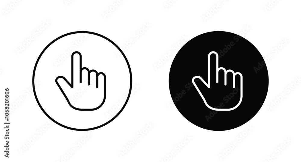 Poster hand click icon set. pointer icon. clicking cursor, pointing hand clicks icons
