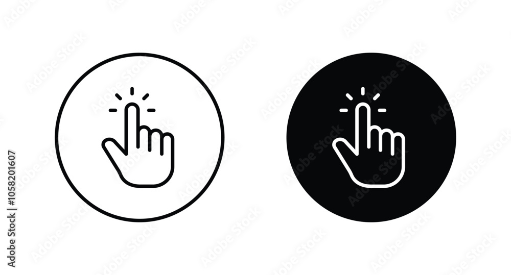 Poster hand click icon set. pointer icon. clicking cursor, pointing hand clicks icons