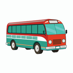 vector bus on a white background