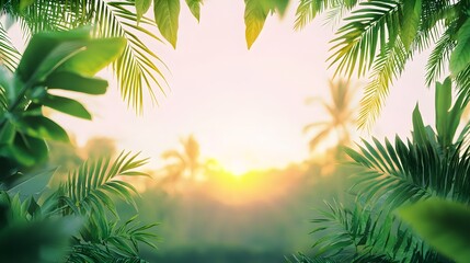 Obraz premium Serene Jungle Landscape with Earthy Tones