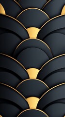 abstract black and gold art deco background with geometric shapes and luxury feelings.