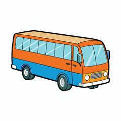 vector bus on a white background