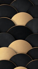 Obraz premium abstract black and gold art deco background with geometric shapes and copy space.