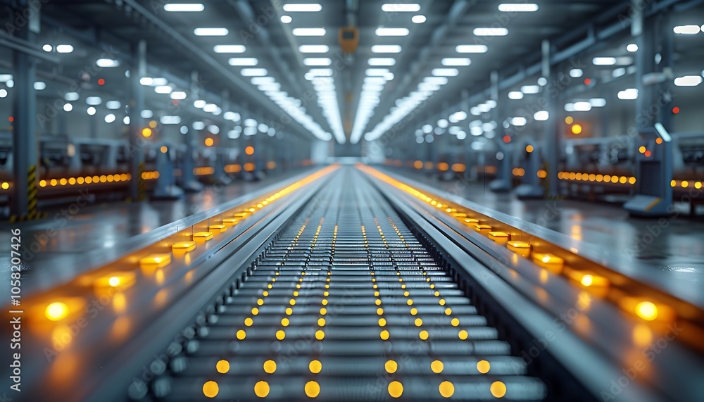 Aufkleber a futuristic industrial corridor with illuminated lines and machinery, showcasing a complex and orga