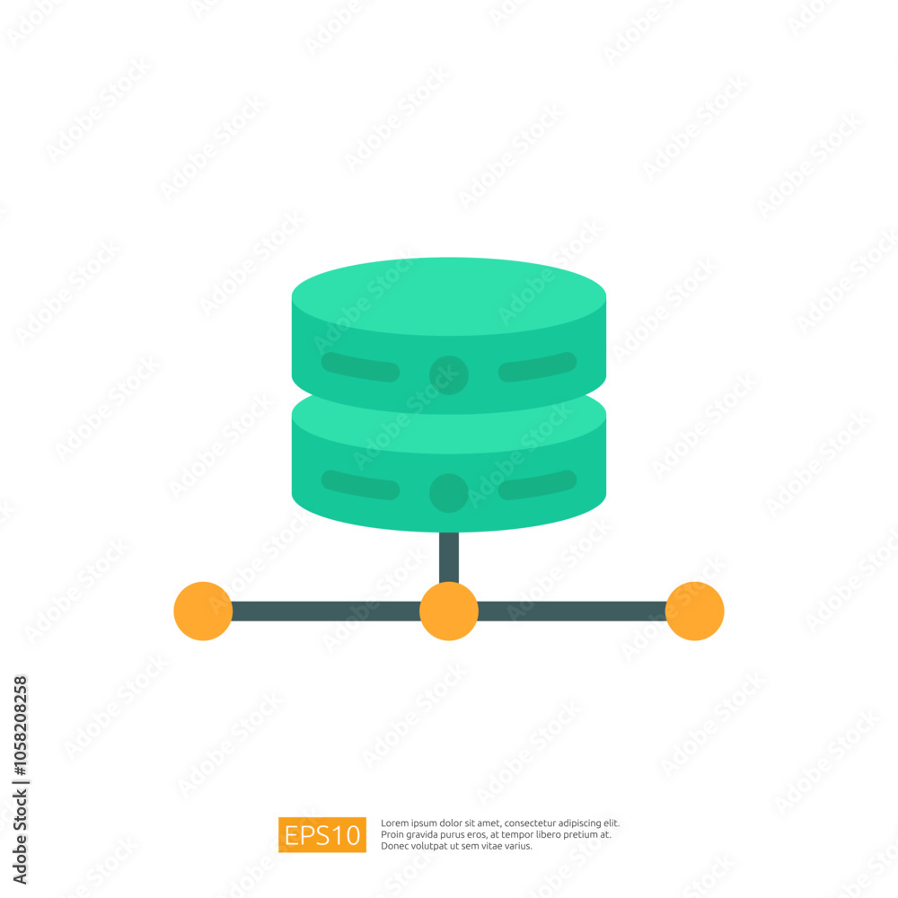 Poster this image features a simplified illustration of a database symbol, consisting of two stacked cylind