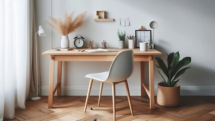 A workspace with an aesthetic concept 
