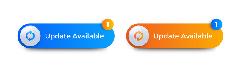 update available notification icon with button. vector