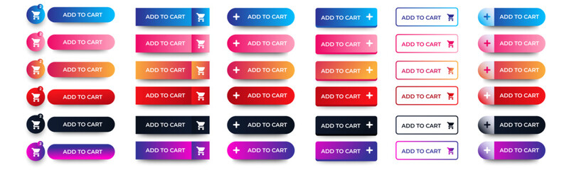 Add to cart button icon design. shopping cart button icon ui, ux. vector