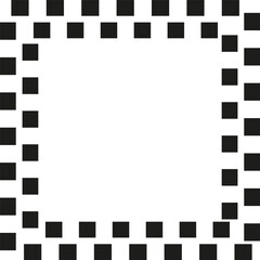 Checkered square frame. Black and white corner. Geometric border pattern. Vector design.