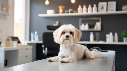 Modern Dog Grooming Station with Stylish Equipment