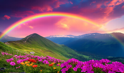 Fototapeta premium Spectacular Nature and Scenic Wonders: Golden Hour Sunsets, Lush Forests, Tranquil Beaches, and Vibrant Fields of Flowers in Stunning Views