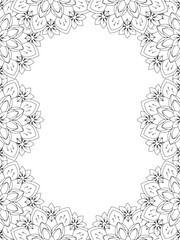 All these designs are hand-drawn and unique 
Flower Border is a Beautiful black-and-white illustration for aadult coloring book,
This is a printable Beautiful Zentangle Coloring page for KDP Interior,