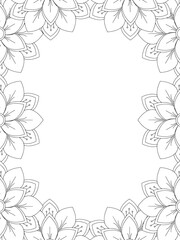 All these designs are hand-drawn and unique 
Flower Border is a Beautiful black-and-white illustration for aadult coloring book,
This is a printable Beautiful Zentangle Coloring page for KDP Interior,