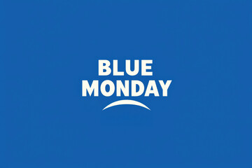 Obraz premium Slogan blue monday. happy blue monday concept, the most depressing day of the year The day commit suicide and depression motivation, third monday January.